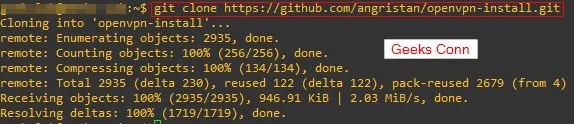 Git Clone Script Automatic Install OpenVPN Server