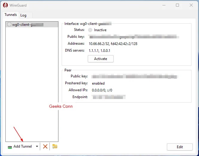 Import File Config WireGuard Client Windows