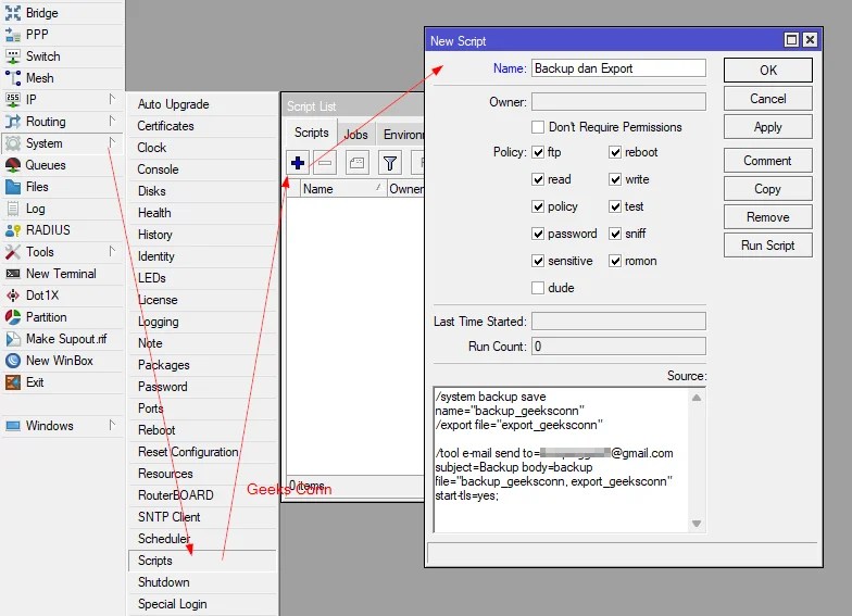 Create Script MikroTik Create Script MikroTik