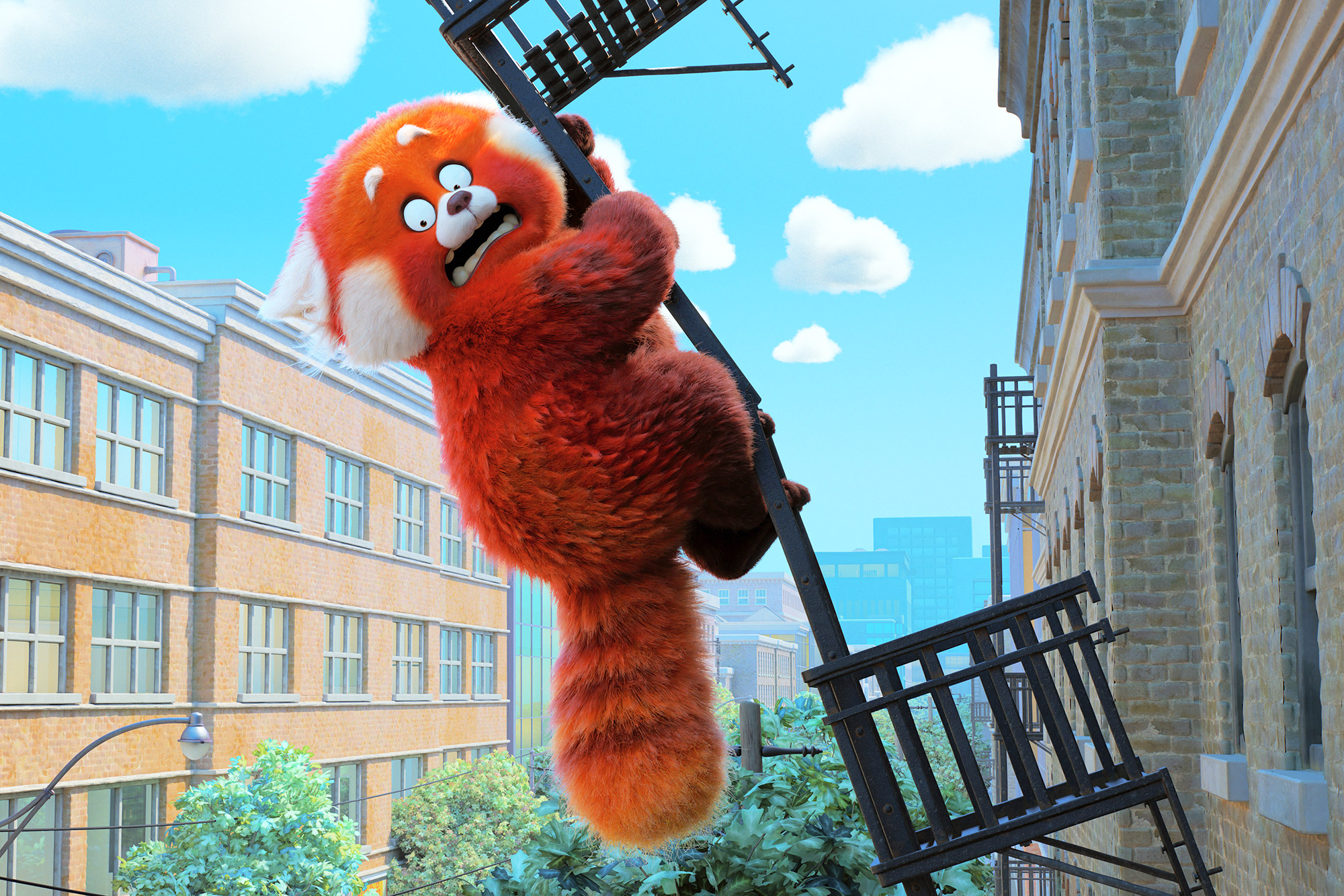 Mei as a giant red panda in Turning Red, directed by Domee Shi.