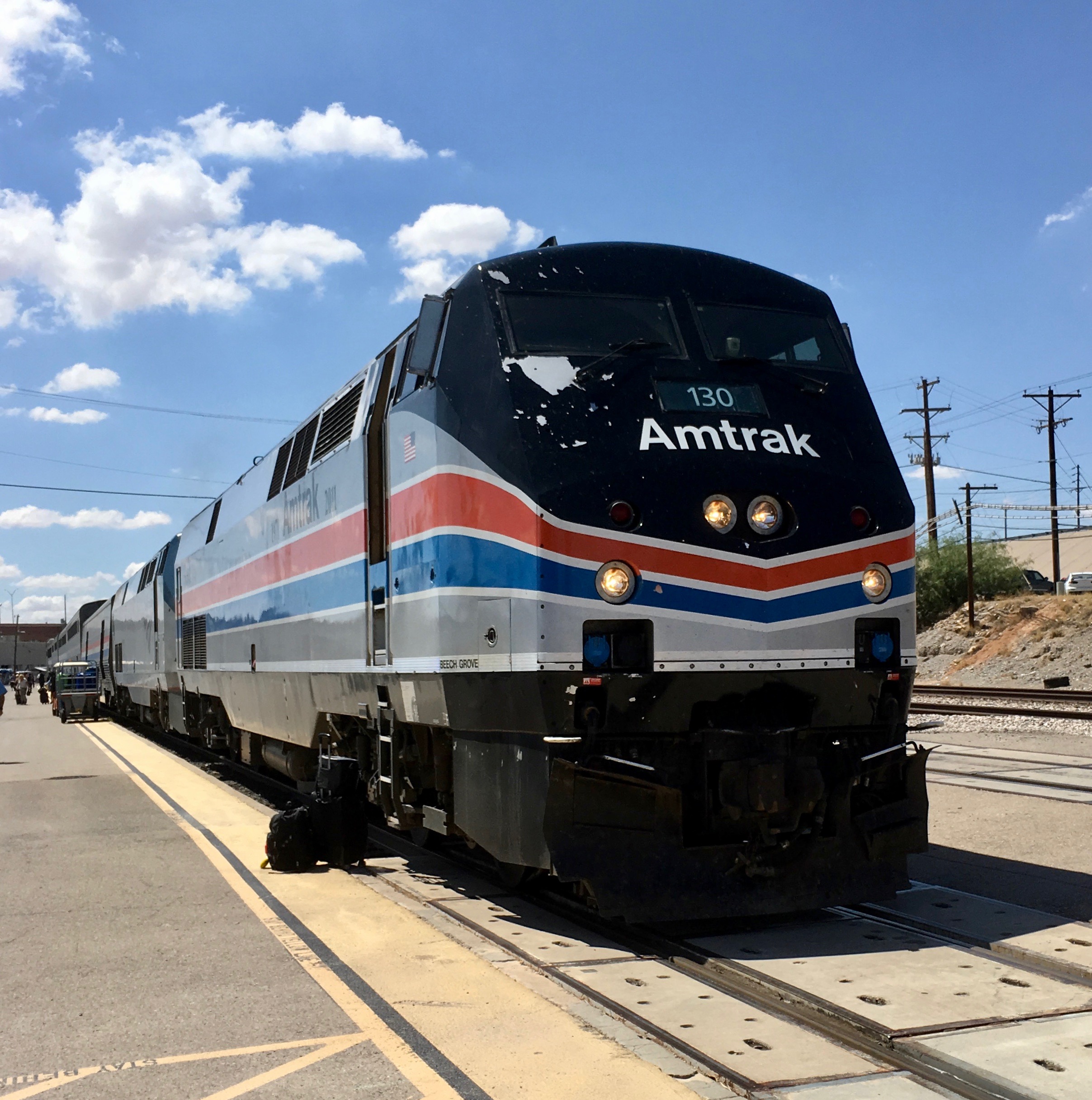 Amtrak train arrives in El Paso, TX