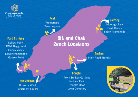  - Remember in primary school where you would have that bench to sit on and invite people over when you were feeling lonely? Don't you think it sometimes seems that we forget that adults can have this problem just as much as children do? The people at Hospice IOM recognised this problem and decided to bring that idea to the general public with their 'sit and chat' benches. Launched a couple weeks ago, the benches are scattered across the island and allow people to just say 'hello' to one another and create community connections and encourage simple acts of kindness. Sometimes a friendly interaction with someone can be just what you need to brighten your day.