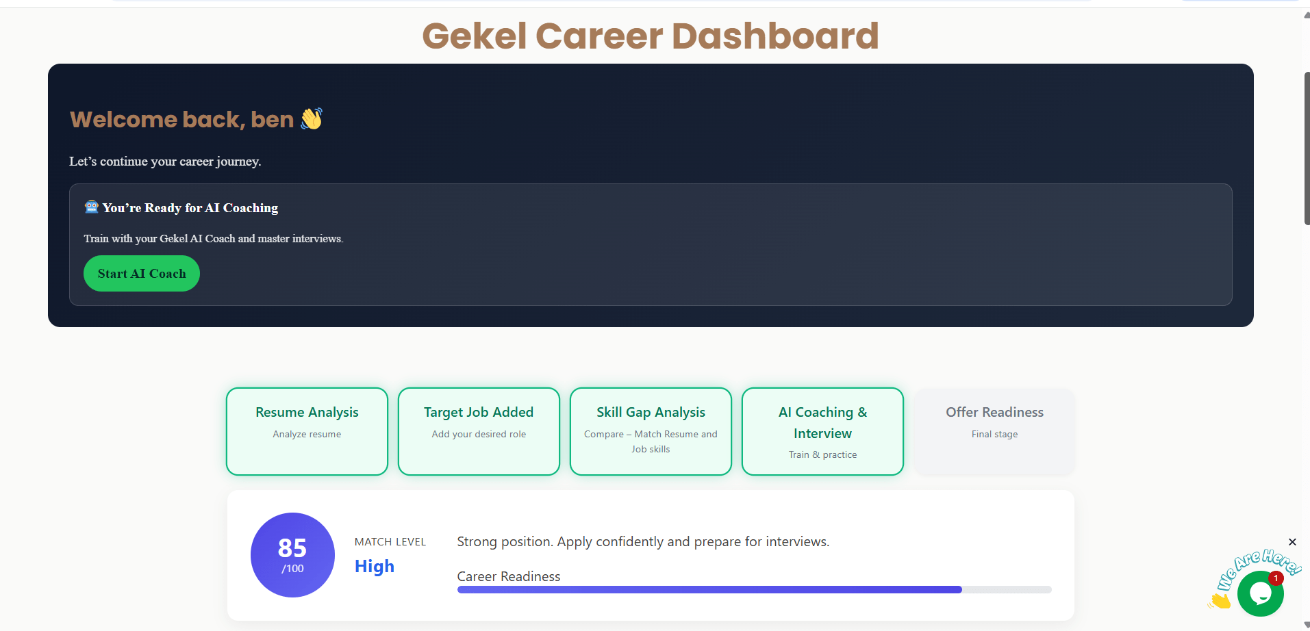 Target Job Added Dashboard