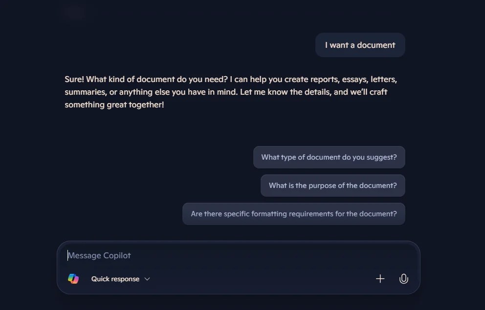 Microsoft Copilot prompt examples
