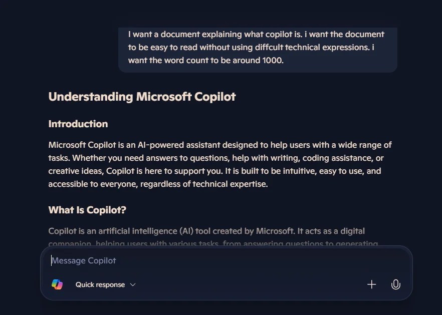 Microsoft Copilot prompt examples