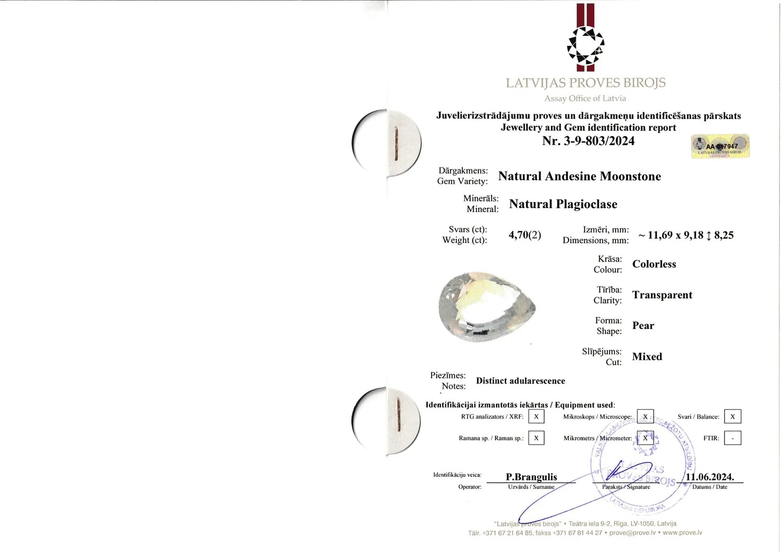 Feldspar Rainbow 4.70 ct Madagascar