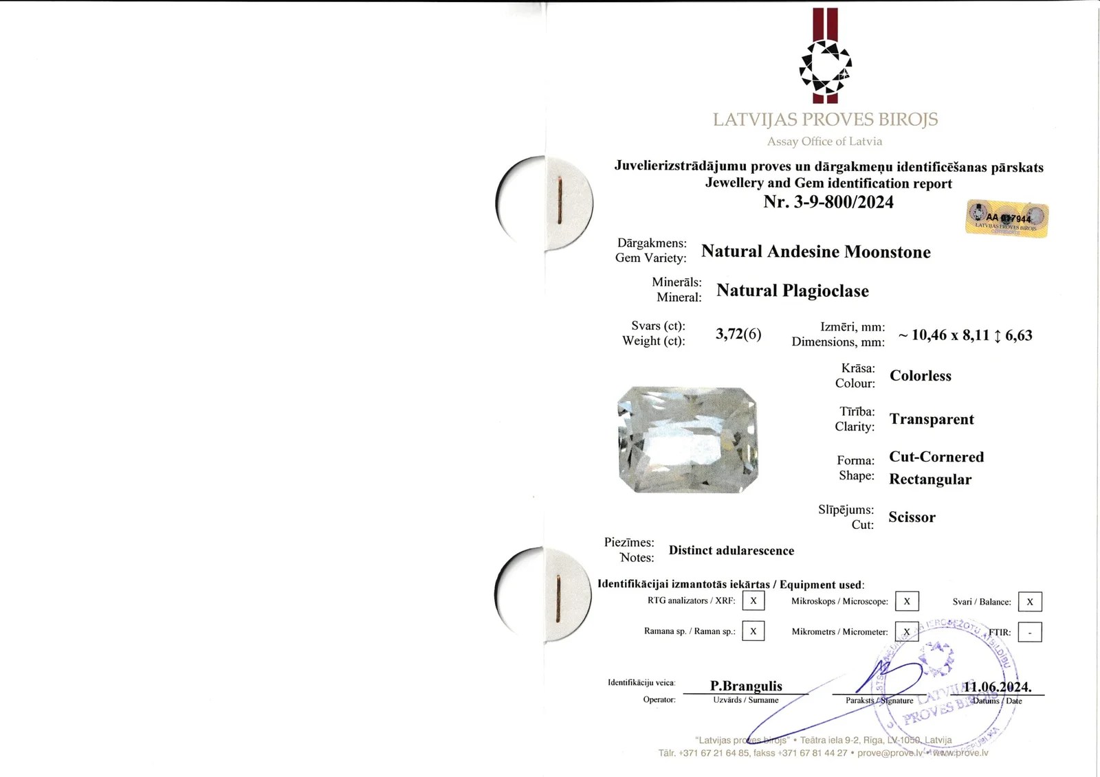 Feldspar Rainbow 3.72 ct Madagascar