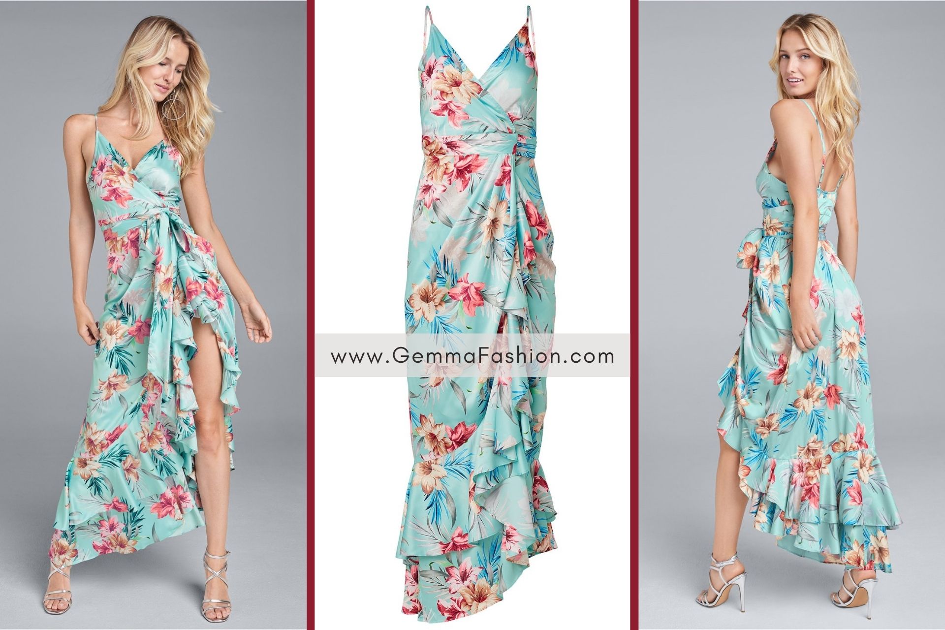 Floral print wrap dress