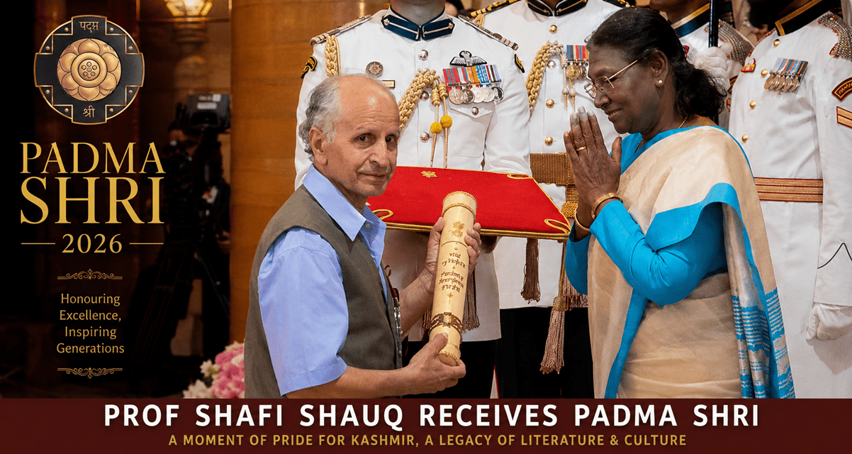 PROF SHAFI SHAUQ BRINGS HONOUR TO KASHMIR WITH PADMA SHRI