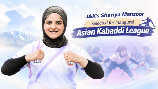 Shariya Manzoor of Pulwama, Jammu & Kashmir, celebrates her historic selection for the inaugural Asian Kabaddi League (Women – Chapter 1), highlighting the rise of women’s kabaddi in J&K.