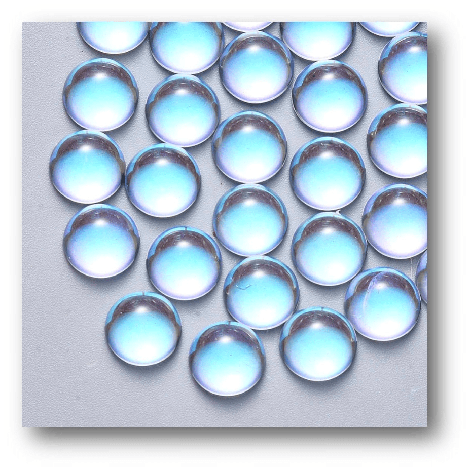 AB Clear Half Round Cabochons 8mm (10)