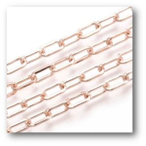 Rose Gold Chain Paper Clip Large Link 10x5mm (1 yard)