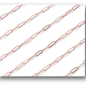 Rose Gold Chain Paper Clip Small Link 7x3mm (1 yard)