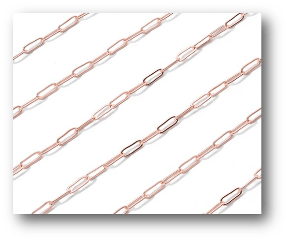 Rose Gold Chain Paper Clip Small Link 7x3mm (1 yard)