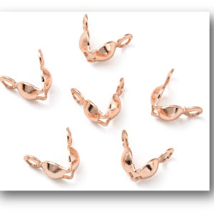 Rose Gold Clamshell Bead Tips 8x4mm (10)