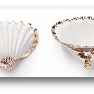 Shell Pendant with 14K Light Gold Edging
