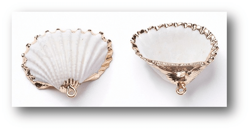 Shell Pendant with 14K Light Gold Edging