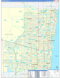 Broward County FL Wall Maps MapSales Broward Fl 