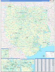 Texas North Eastern State Sectional Wall Maps MapSales Northeast Tx 