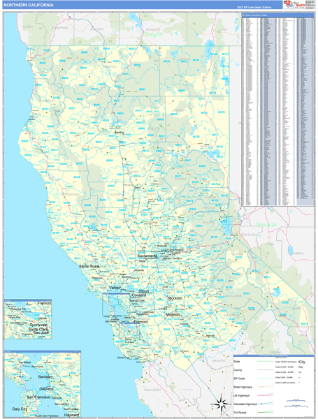California Northern Wall Map Basic Style By MarketMAPS MapSales North Ca 