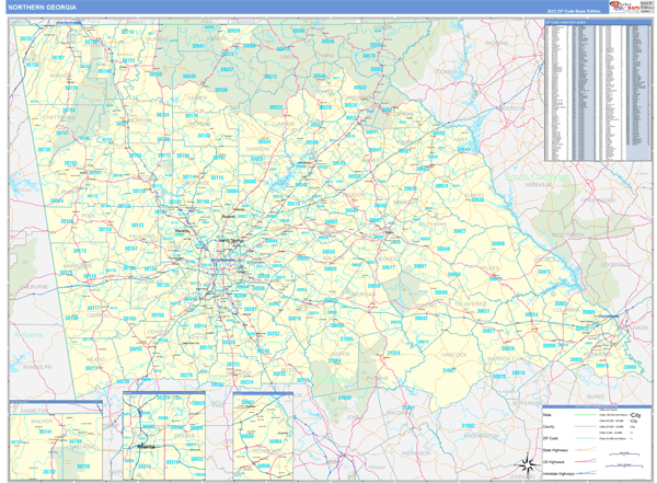 Georgia Northern Wall Map Basic Style By MarketMAPS MapSales North Ga 