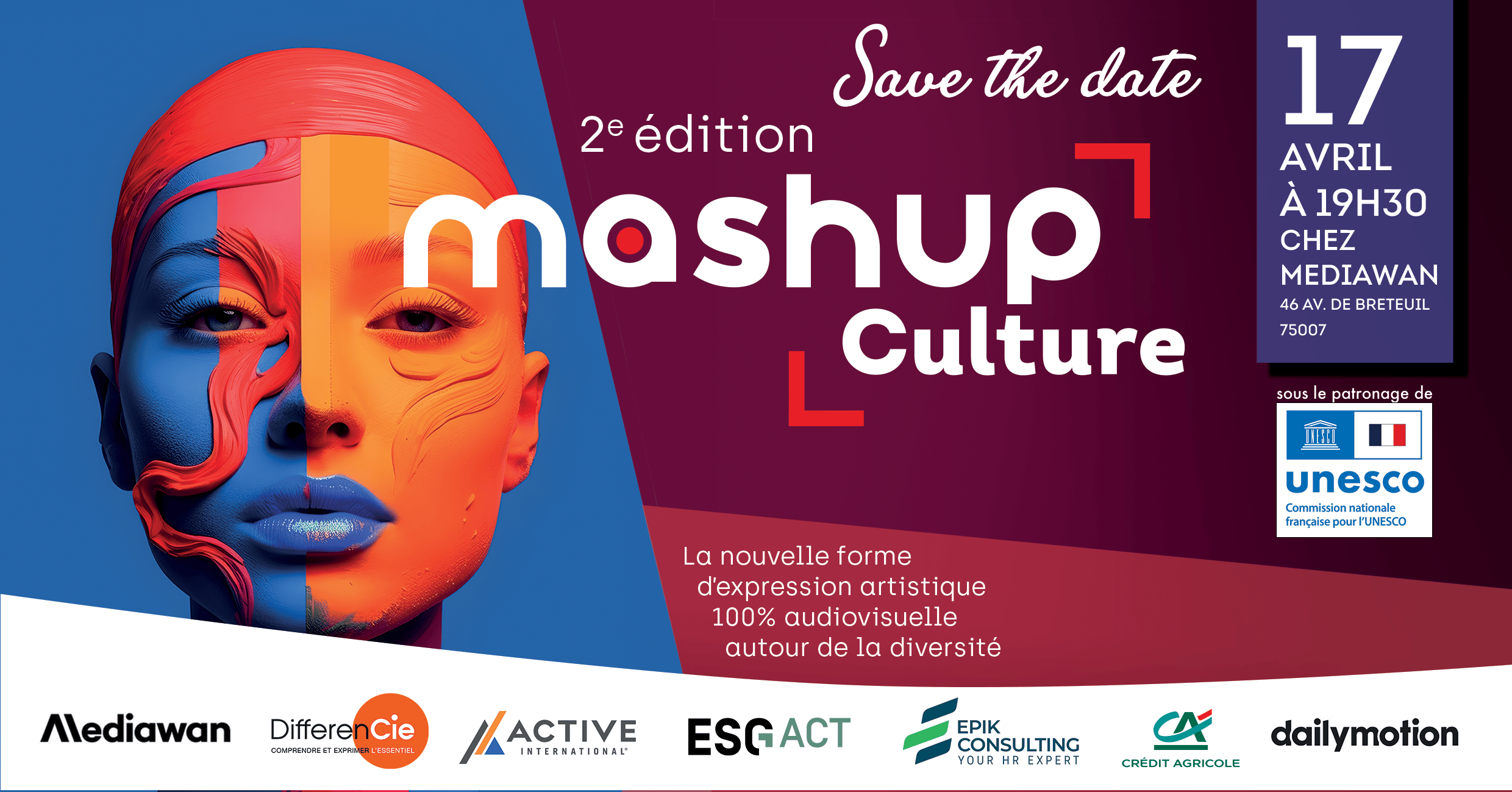 AFFICHE OFFICIELLE CONCOURS MASHUP CULTURE®️ EDITION 2024 PATRONAGE UNESCO