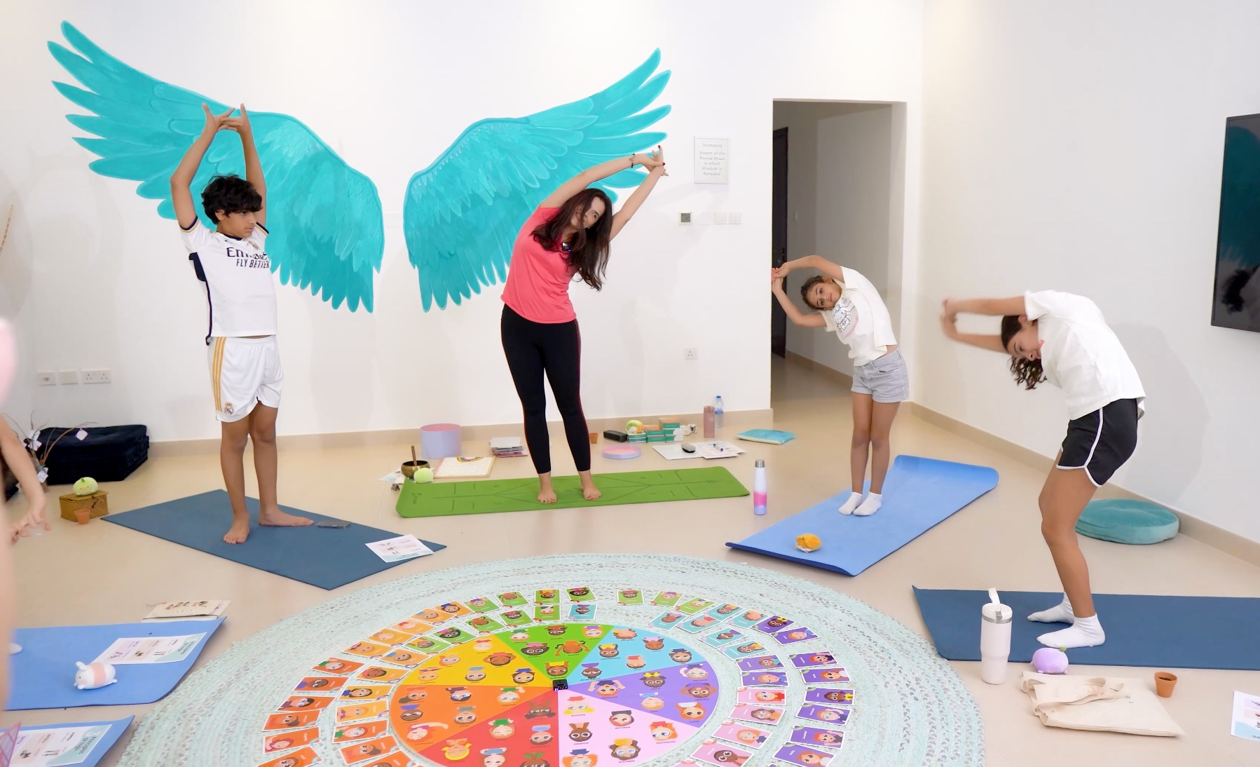 Mindful Warriors in Action – Faten Badreddine teaching Signature Movement & Yoga techniques to the Teens batch.