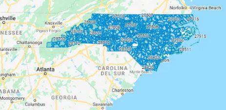 Printable Zip Code Map North Carolina Printables Templates Free North Carolina Zip Code Map 