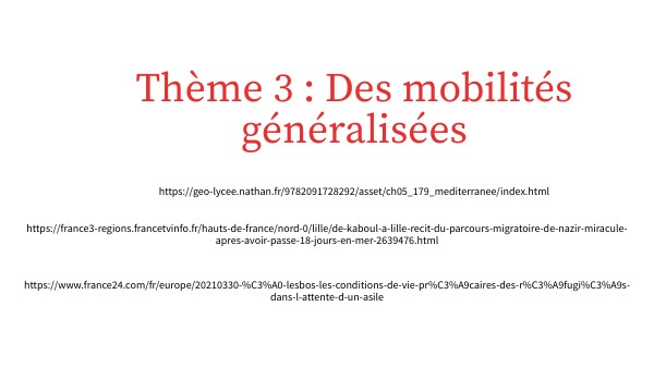 Thème 3 Des Mobilités Généralisées Genially