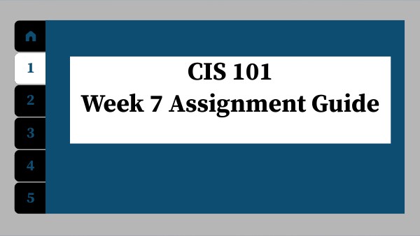 Week 7 Assignment Guide Genially