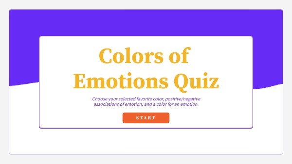 Colors Of Emotions Quiz Genially