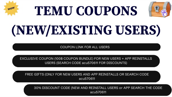 Temu Coupon Code Bundles 2024 New Existing Users 100 Off 30 Off