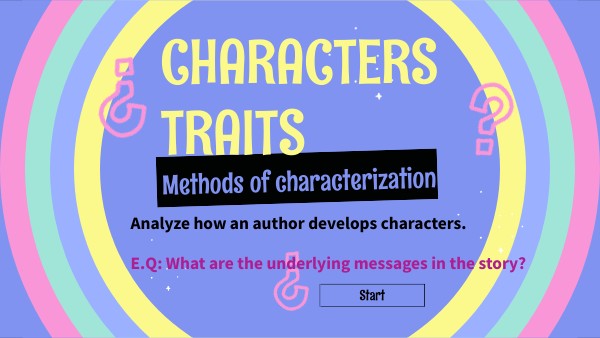 Unit 1 Character Traits Week 2