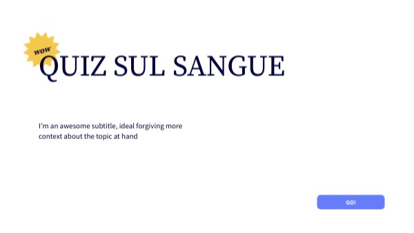 Quiz Sul Sangue Genially