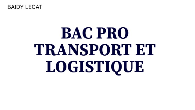 Genially Copy Bac Pro Transport Et Logistique Genially