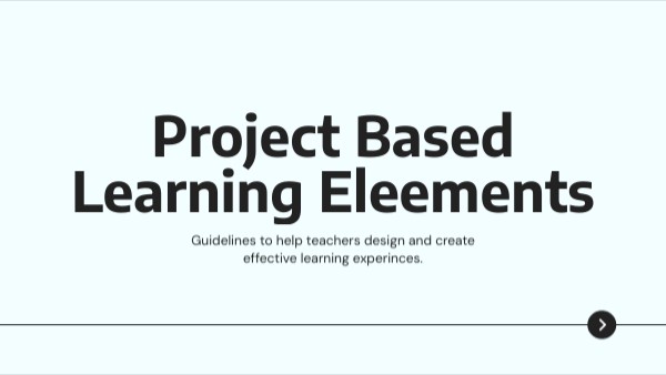 Project Based Learning Eleements Genially