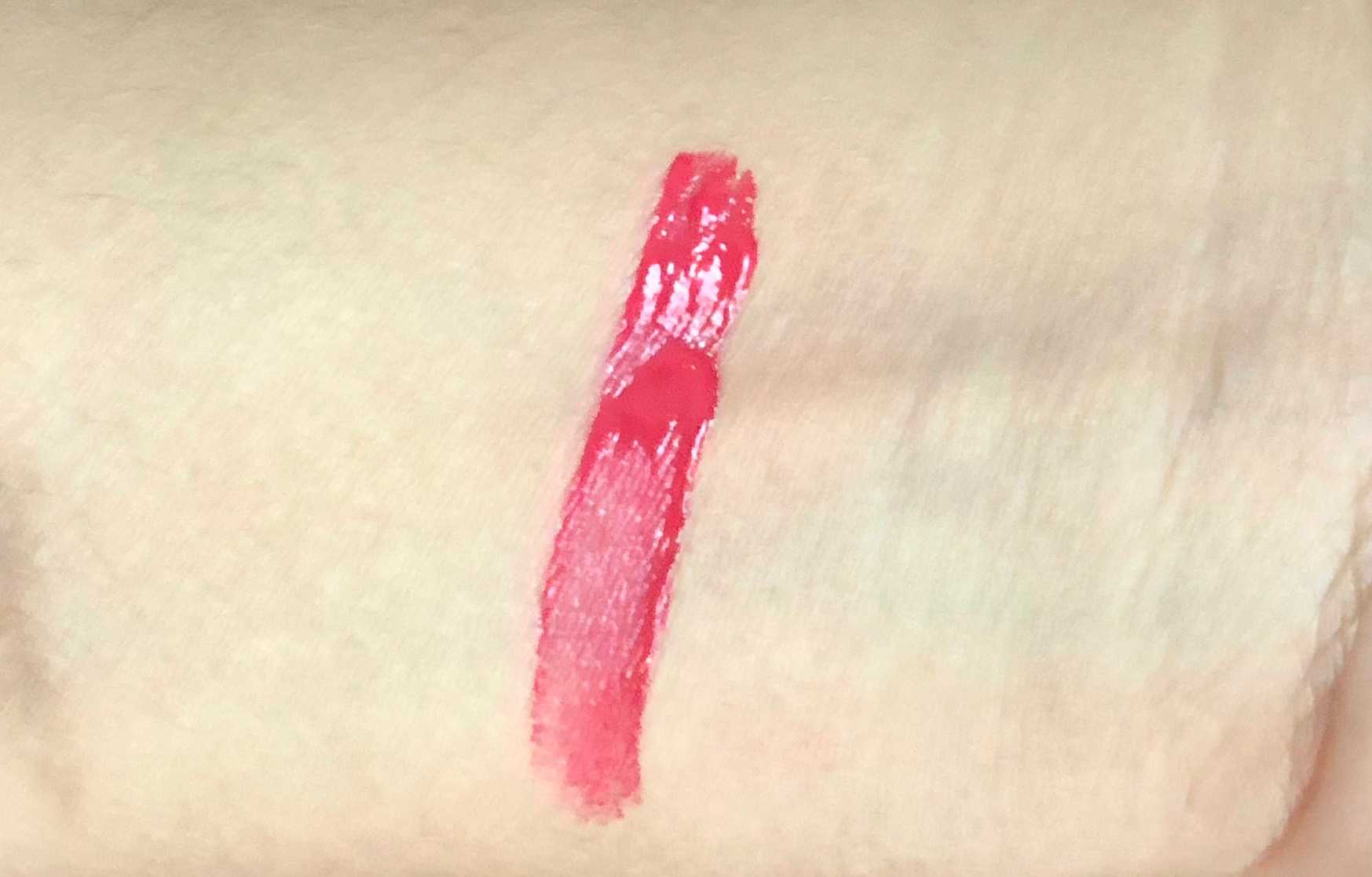 Swatch on hand of Chanel Rouge Allure Ink shade Euphorie