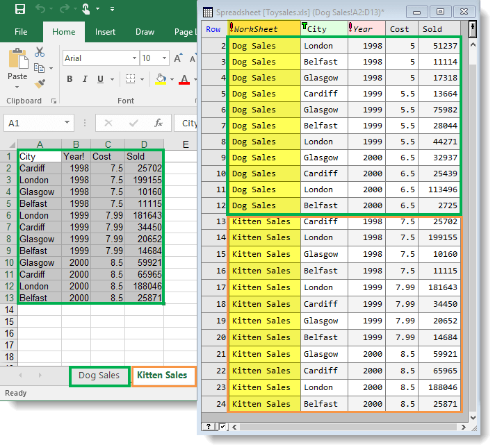 appending data from excel genstat knowledge base