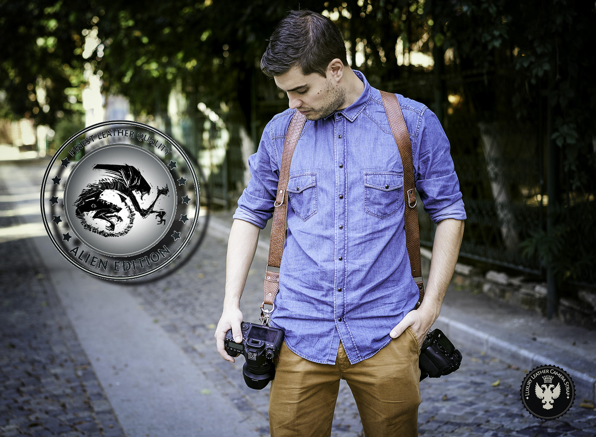 alien leather camera straps