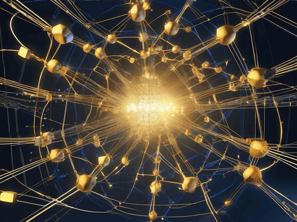 Robotic conductor orchestrating a network of glowing agentic nodes, representing Hermes Agent