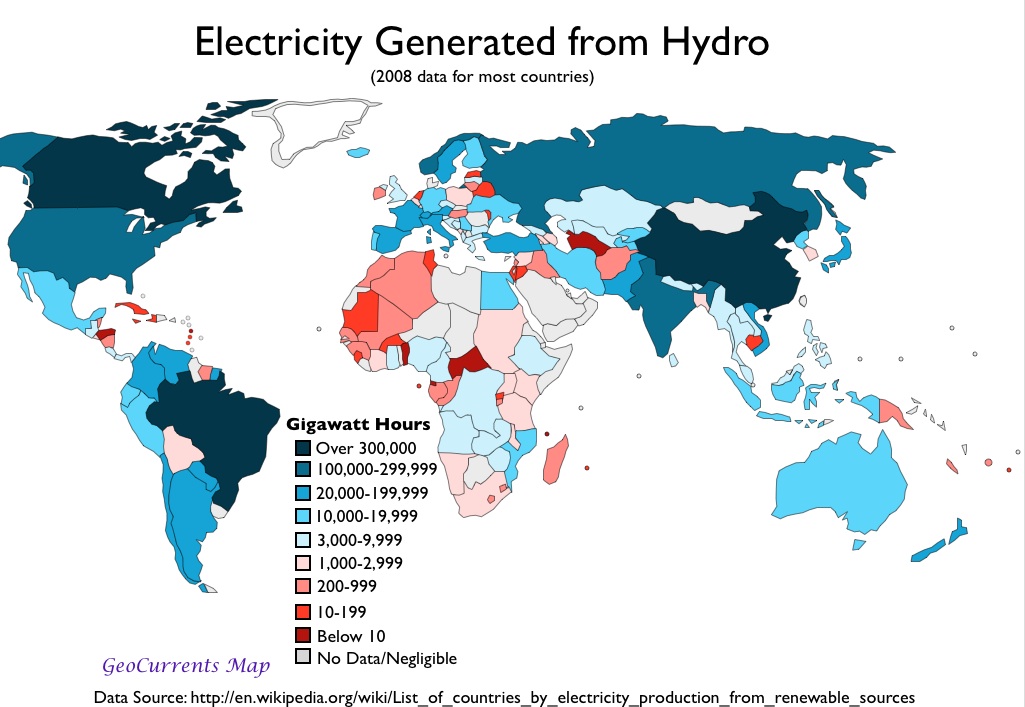 Map Of Power Hydropower Mapping Electricity From Hydro Map 