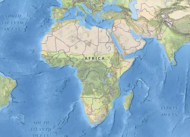 mapa regionalização do continente africano