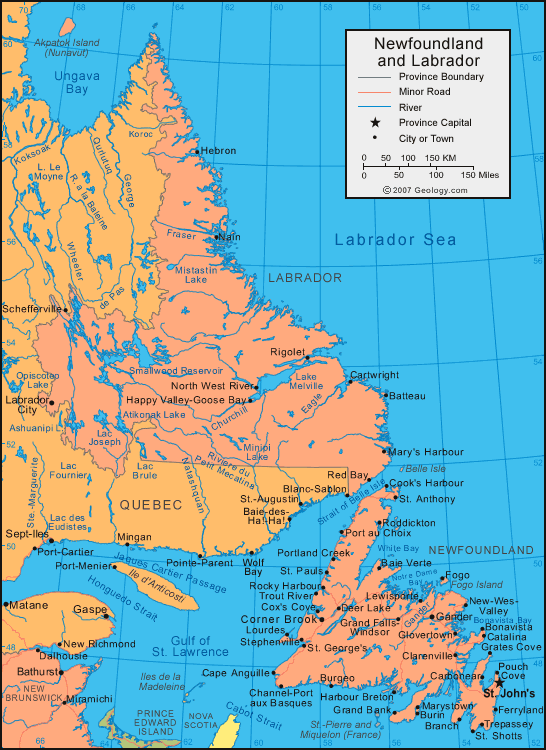 Road Map Of And Labrador Printable Maps Online And Labrador Map 