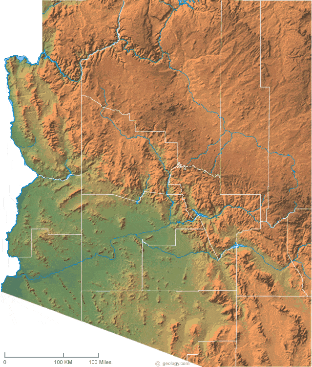 Arizona Map Arizona Physical Map 