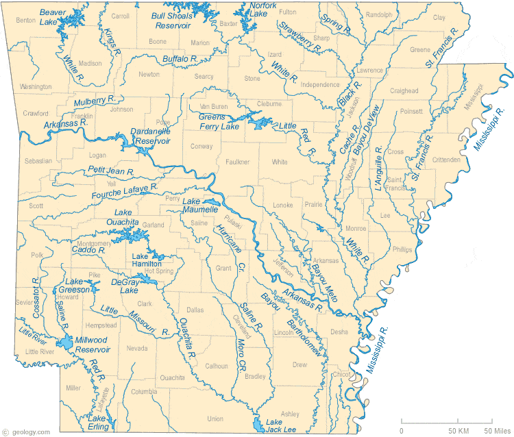 Or go to the quiz answers. Map Of Arkansas Lakes Streams And Rivers