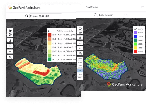 example of historical map and digital elevation