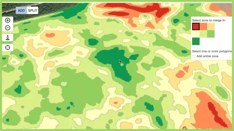 Merging and splitting management zone polygons by hand in GeoPard