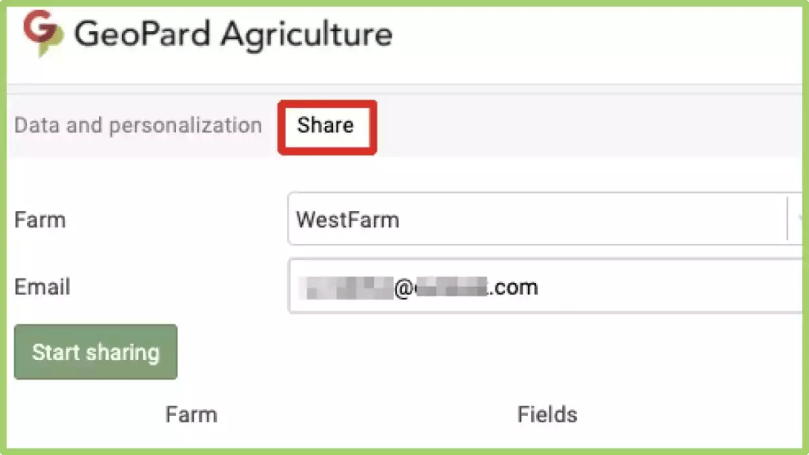 Sharing a farm and its data with another GeoPard user