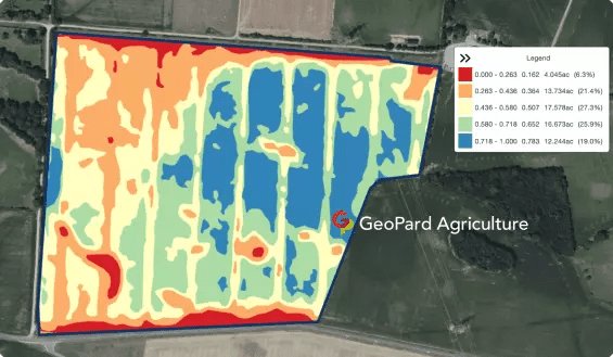 Higher resolution planet imagery allows to depict more details of current vegetation status