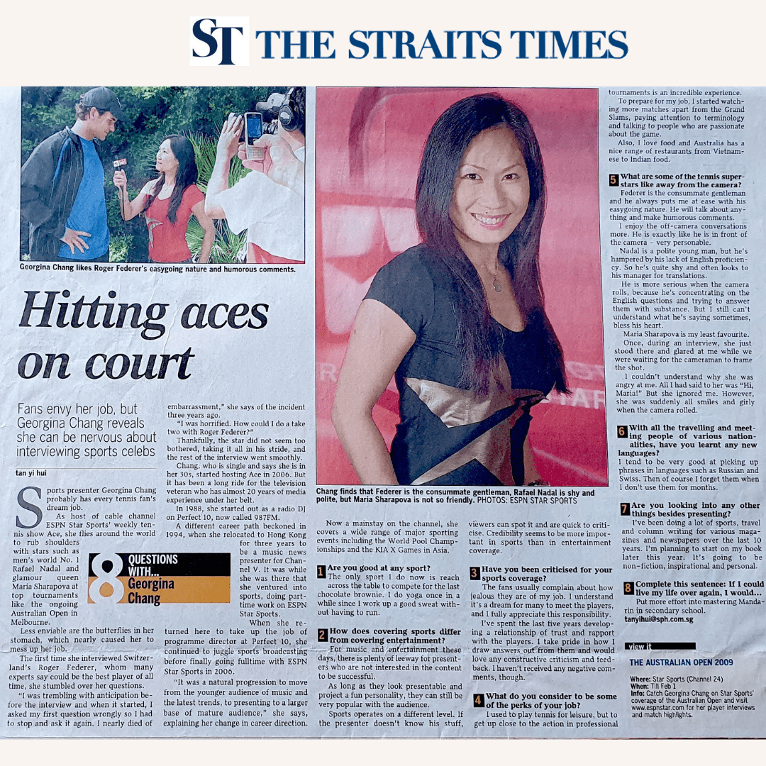International and Local Media | The Straits Times - Georgina Chang